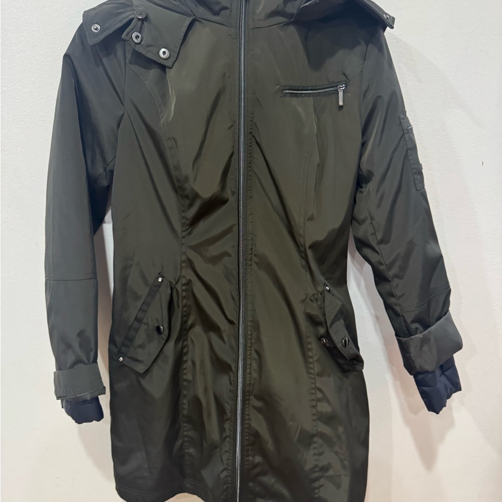 Olive Green Hooded Parka Jacket